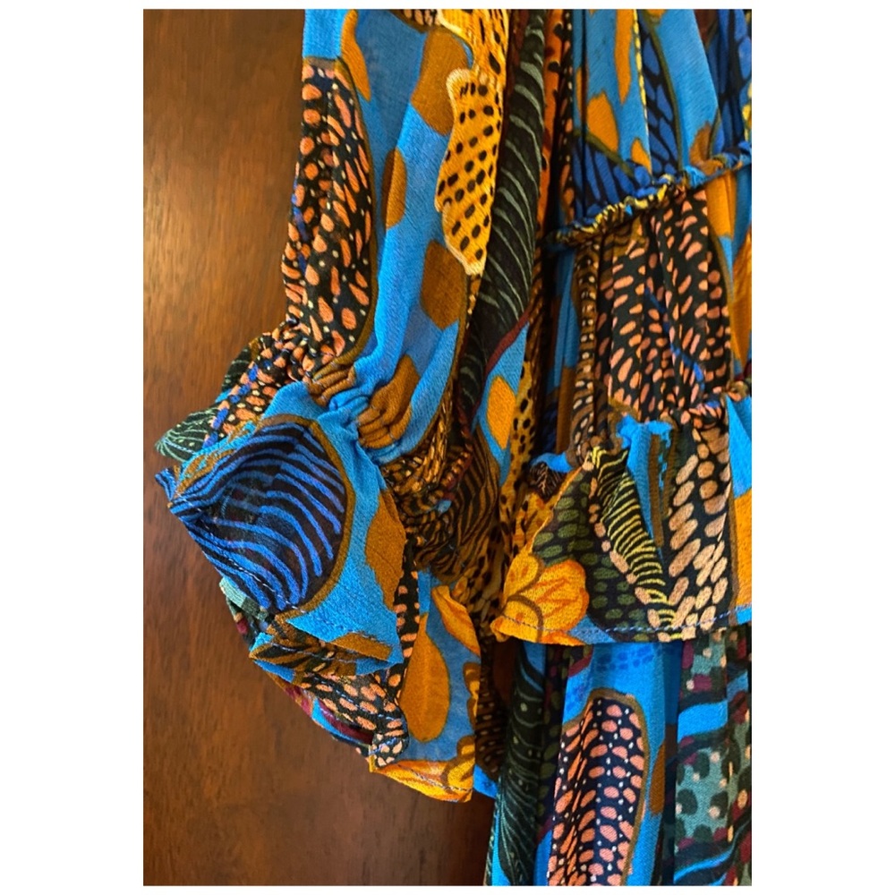 FARM Rio Blue and Orange Floral Maxi Dress - Picture 10 of 14
